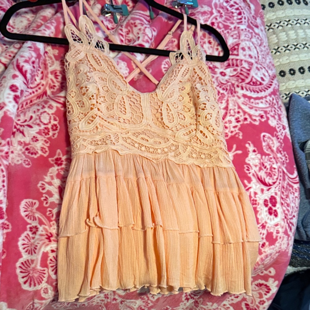 Elegant Lace Peach Top